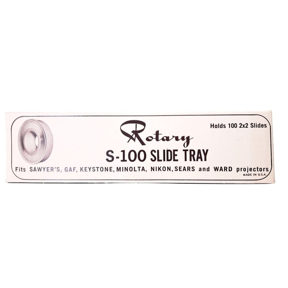 Vintage Rotary S-100 Slide Tray White Holds 100 Sawyer's GAF Minolta Nikon Sears - Picture 2 of 7